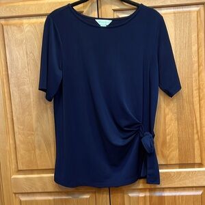 Christopher and Banks navy blue side tie top in size small.